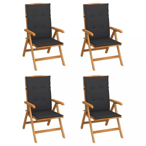 Zahradní židle 4 ks teak / látka Dekorhome