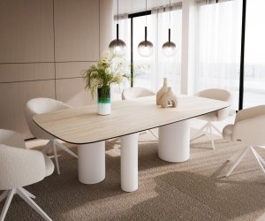 Jedálenský stôl Edge Boot 240x120 keramický travertín prírodný Troa