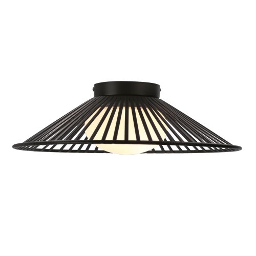 Lampa sufitowa Sonte 40 czarna druciana z białym kloszem do salonu GX53