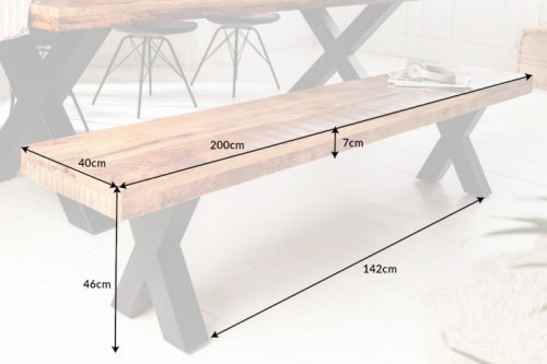 Jedálenská lavica THOR 7 cm Dekorhome