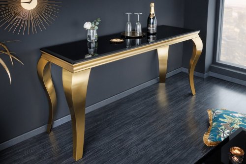 Konzolový stolek ZETHOS Dekorhome - BAREVNÁ VARIANTA: Černá / zlatá