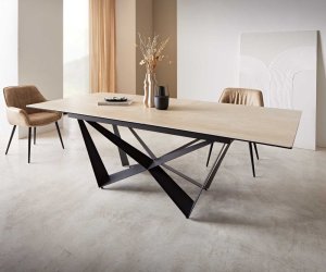 Jídelní stůl Edge 180-220x100 keramika travertin přírodní spider