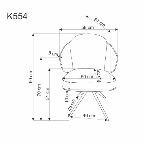 Otočné jídelní křeslo K554