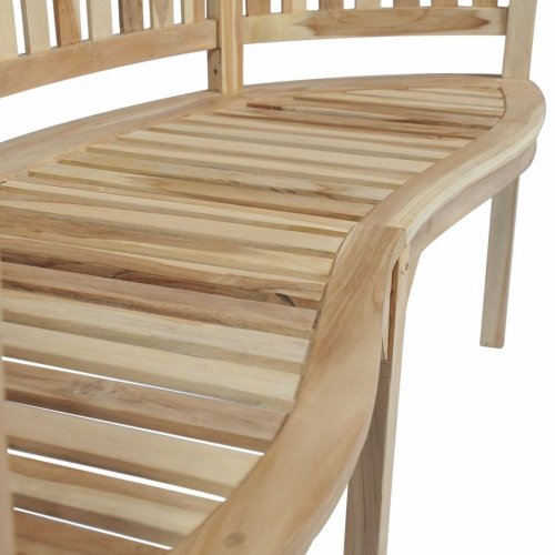 Zaoblená zahradní lavička 151 cm z teakového dřeva