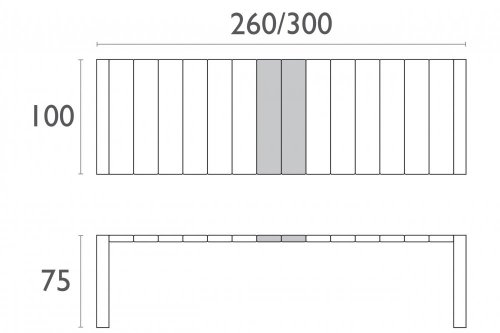 Rozkladací záhradný stôl 260+40 cm - BAREVNÁ VARIANTA: Tmavosivá