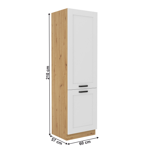 Vysoká skříňka na ledničku LULA 60 LO-210 2F - BAREVNÁ VARIANTA: Dub artisan / bílá