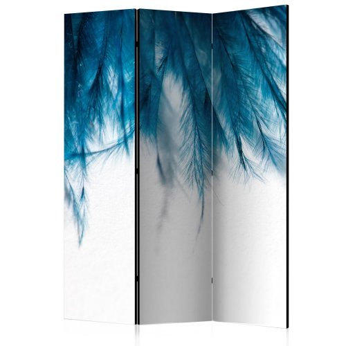 Paraván Sapphire Feathers Dekorhome - ROZMĚR: 135x172 cm (3-dílný)