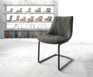Houpací židle Elda-Flex Textured Fabric Anthracite Cantilever Round