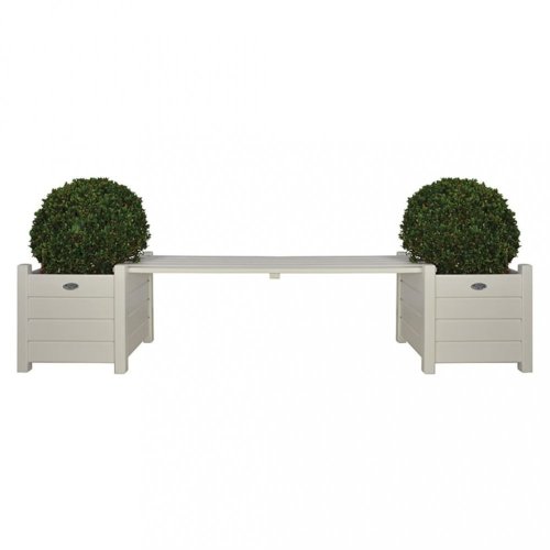 Zahradní lavička s truhlíky dřevo Dekorhome - BAREVNÁ VARIANTA: Bílá