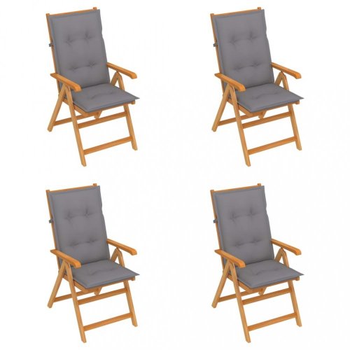 Skládací zahradní židle 4 ks s poduškami Dekorhome - BAREVNÁ VARIANTA: Šedohnědá taupe