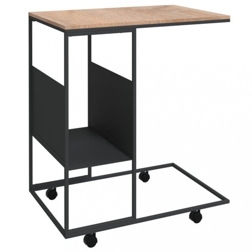 Příruční stolek s kolečky Dekorhome - BAREVNÁ VARIANTA: Černá / hnědá