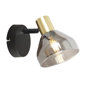 Zlatá sklenená nástenná lampa 1xE14 Gregory