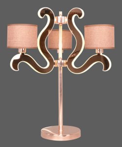Stolní lampa s 3 LED světelnými rameny, měděná, Ambrosia