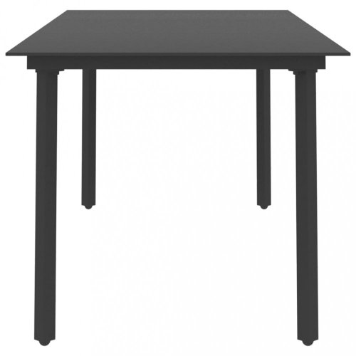 Záhradný jedálenský stôl čierna / sklo Dekorhome - ROZMER: 80x80x74 cm
