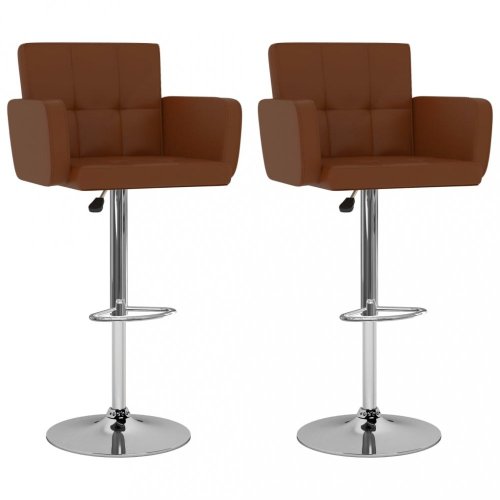 Barové židle 2 ks umělá kůže / kov Dekorhome - BAREVNÁ VARIANTA: Hnědá