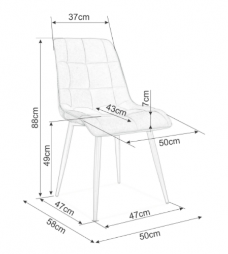 Jídelní židle CHIC VELVET stříbrná - BAREVNÁ VARIANTA: Zelená