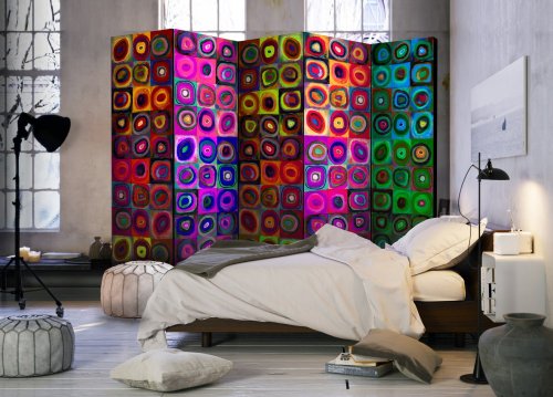 Paraván Colorful Abstract Art Dekorhome - ROZMER: 225x172 cm (5-dielny)