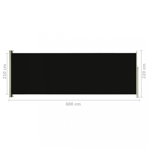 Zatahovací boční markýza 220x600 cm Dekorhome - BAREVNÁ VARIANTA: Černá