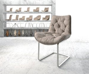 Jídelní židle Taimi-Flex taupe vintage konzolová podnož kulatá