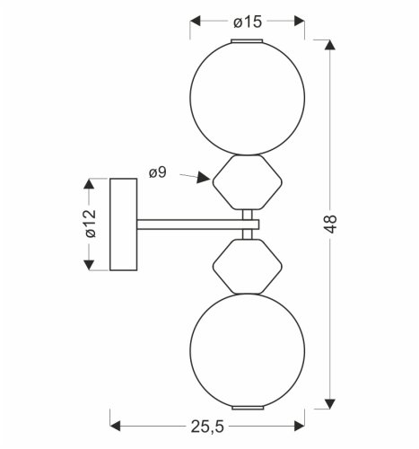 FLORES lampa kinkiet mosiężny+brązowy 10W LED 4000K klosz biały