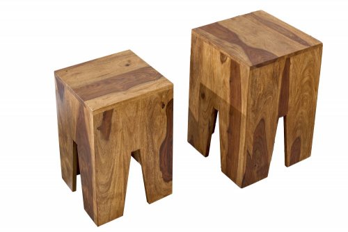 Odkladací stolík 2 ks DAMASEN Dekorhome - DEKOR: Sheeshamové dřevo