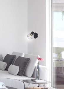 Nástěnná lampa 1X40W E14 černá/chrom OSLO