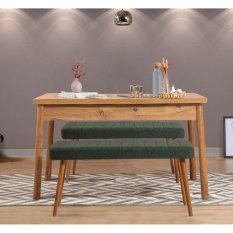 Jedálenský set so stolom a lavicou (3 kusy) Costa 1070 - Atlantic Pine, Green