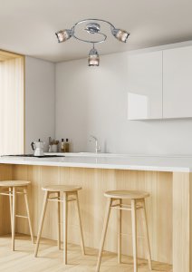 Nástenná špirálová lampa 3X10W E14 LED chróm MILTON