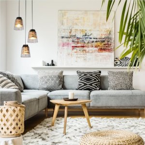 Závesná lampa, čierno-zlatá, sklenená, 3x60W, Fresno