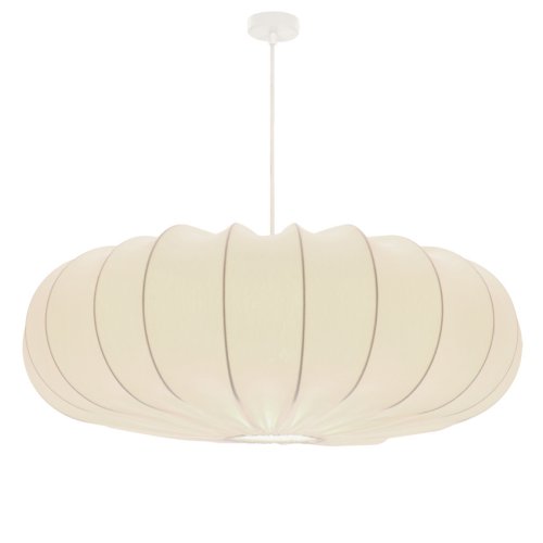 Škandinávska závesná lampa CAFEE' - s krémovým tienidlom v latte 66 cm - moderné stropné osvetlenie do obývačky a jedálne E27