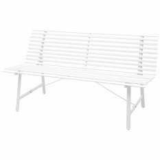 vidaXL Zahradní lavice, ocel, bílá, 150x62x80 cm