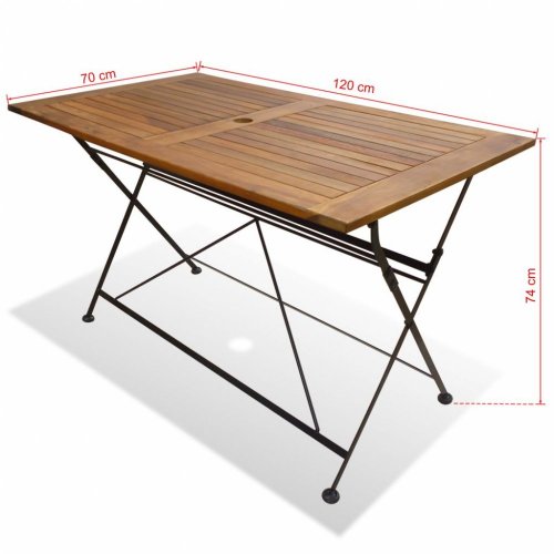 Skladací záhradný stôl 120x70 cm z akáciového dreva