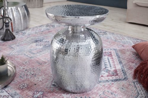 Odkládací stolek SINIS Dekorhome - BAREVNÁ VARIANTA: Stříbrná