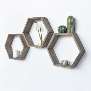 Nástenná polica Hex001