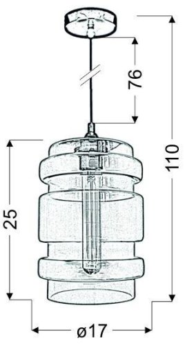 Závesná lampa z bezfarebného skla + žiarovka E27 60W Decorado