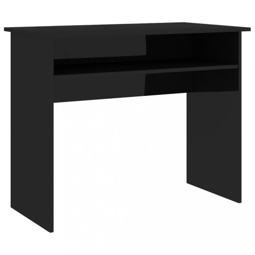 Písací stôl s policou 90x50 cm Dekorhome - BAREVNÁ VARIANTA: Čierna lesk
