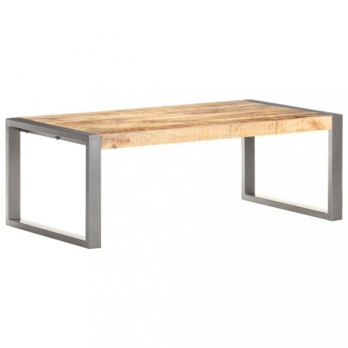 Konferenční stolek masivní dřevo / kov Dekorhome - BAREVNÁ VARIANTA: Šedá