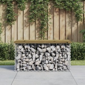 Zahradní lavice gabionový design 83 x 44 x 42 cm borové dřevo