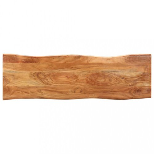 Lavica so živou hranou akáciové drevo / oceľ Dekorhome - ŠÍRKA: 110 cm