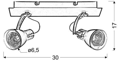 Nástenná lampa s krycou páskou 2X50W GU10 čierna/medená MARKUS
