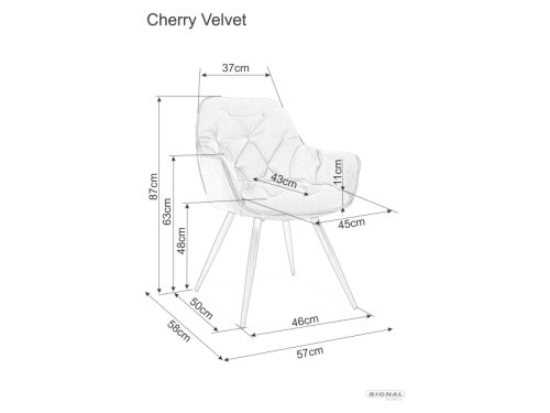 Jedálenské kreslo CHERRY VELVET