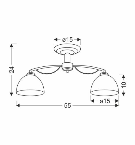Stropná lampa Filona Chrome 2X40 E27 Biele tienidlo