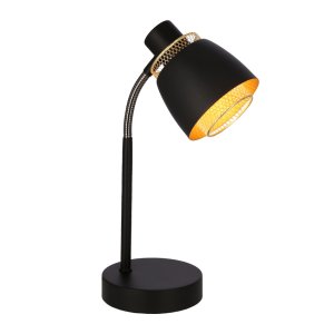 Stolová lampa Aleksandria, tienidlo e14, čierne+zlaté