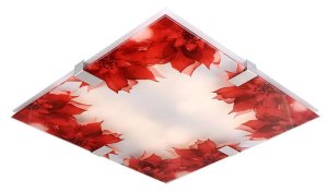 LED stropní lampa 18W 40cm červené květy Rhapsody