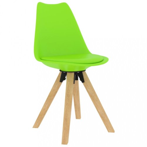 Jídelní židle 2 ks plast / umělá kůže / buk Dekorhome - BAREVNÁ VARIANTA: Oranžová