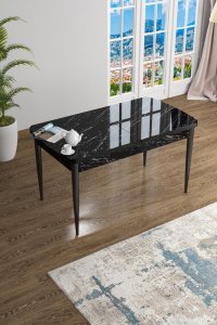 Jídelní stůl Han - Black Marble, Black