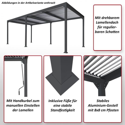 Bioklimatická pergola HWC-L46 3x6