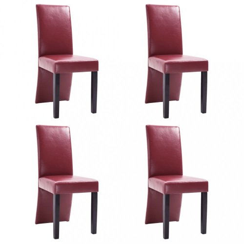 Jedálenská stolička 4 ks umelá koža / drevo Dekorhome - BAREVNÁ VARIANTA: Tmavohnedá