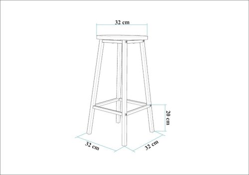 Bar Table & Stool Set (3 Pieces) Mola Set 100 - Barok Black