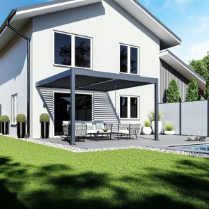 Bioklimatická pergola INTRO DUO 4x4 m k stene